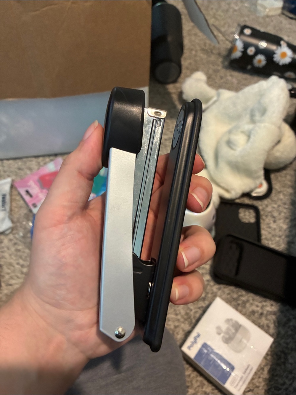 Silver and Black Stapler